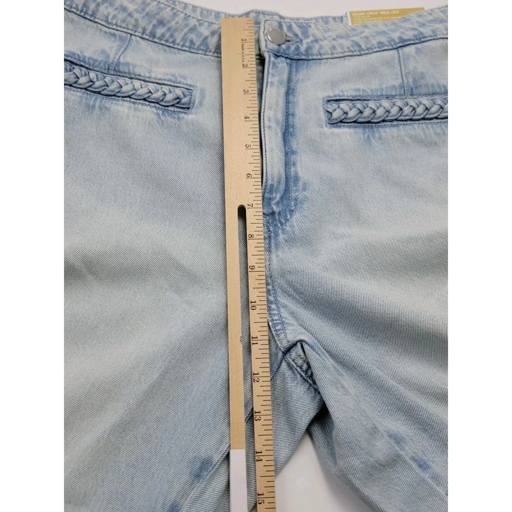 Michael Kors Selma Crop Wide Leg Jeans Women's Size 12 High Rise Light Wash New